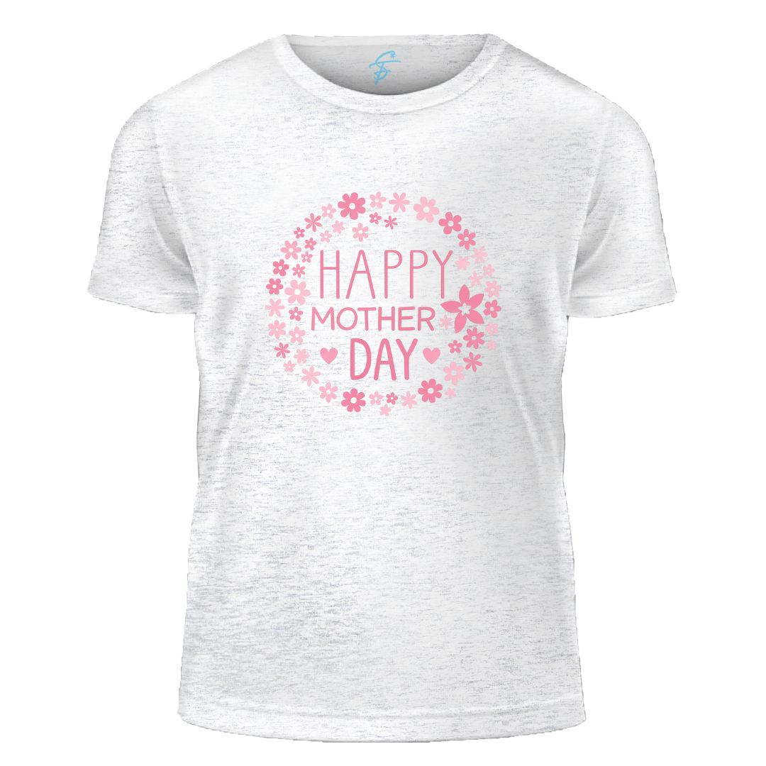 Happy Mother's Day T-Shirt, 100% Cotton, Pink Floral Design